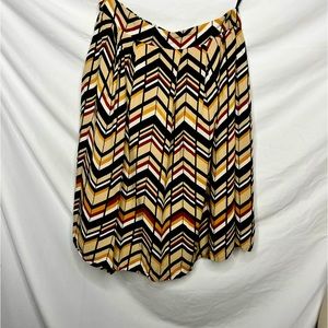 Iora aztec striped fall skirt elastic waste knee length